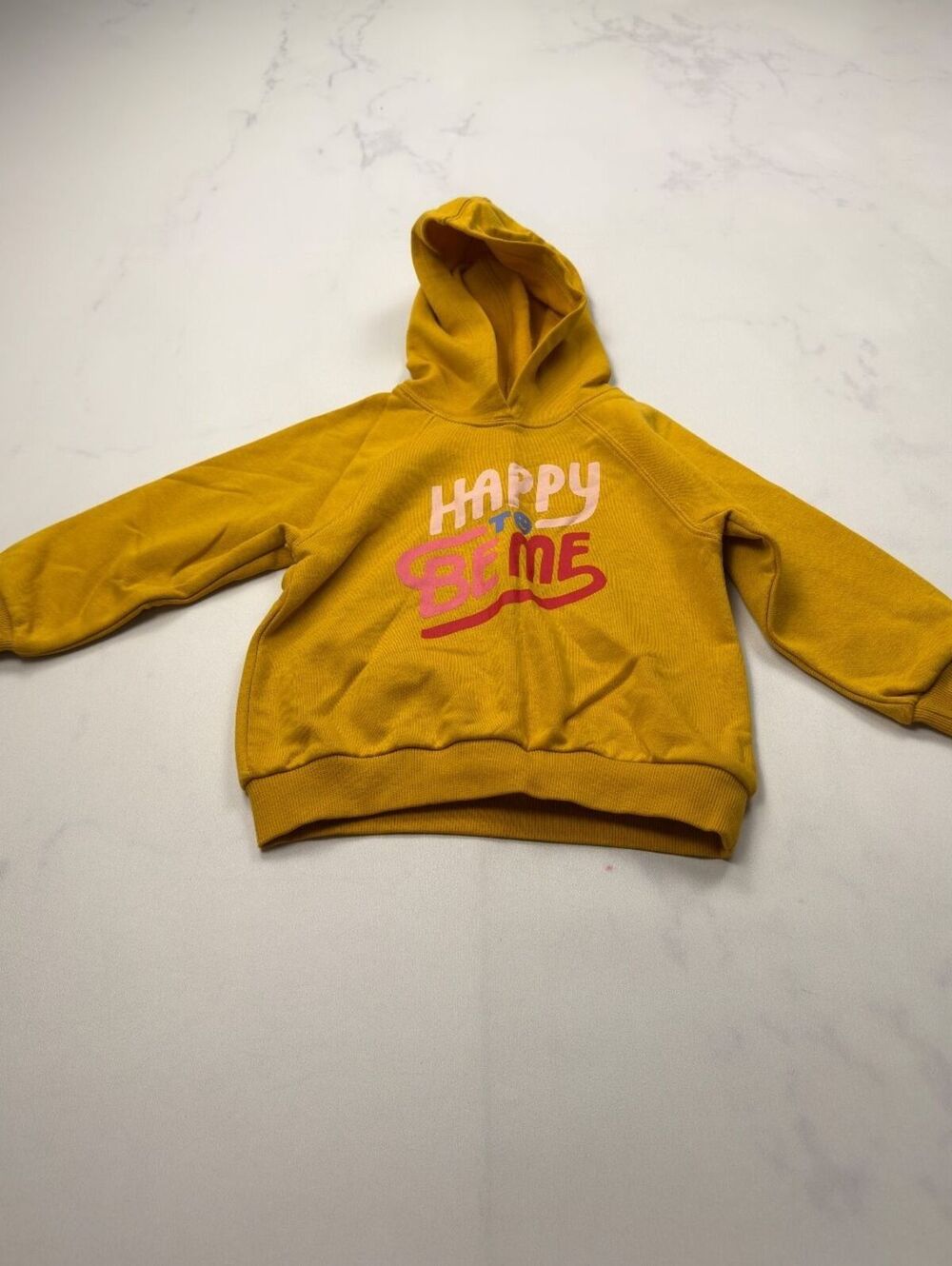 Old Navy Happy Game Hoodie Mustard 2010s Streetwear - Girls 2T
